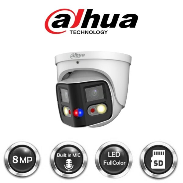 Dahua 2x4MP TiOC Duo Splicing Fixed-focal Eyeball WizSense Network Camera (DH-IPC-PDW3849-A180-AS-PV)