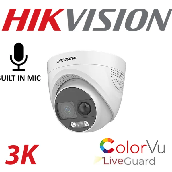 HIKVISION COLORVU 3K PIR SIREN CAMERA + AUDIO DS-2CE72KF3T-PIRXO-2.8MM