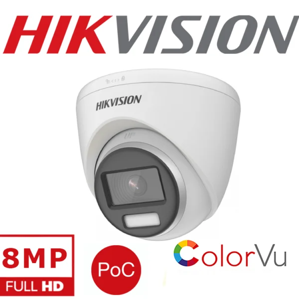 Hikvision 4K ColorVu PoC Fixed Turret Camera DS-2CE72UF3T-E (2.8mm)